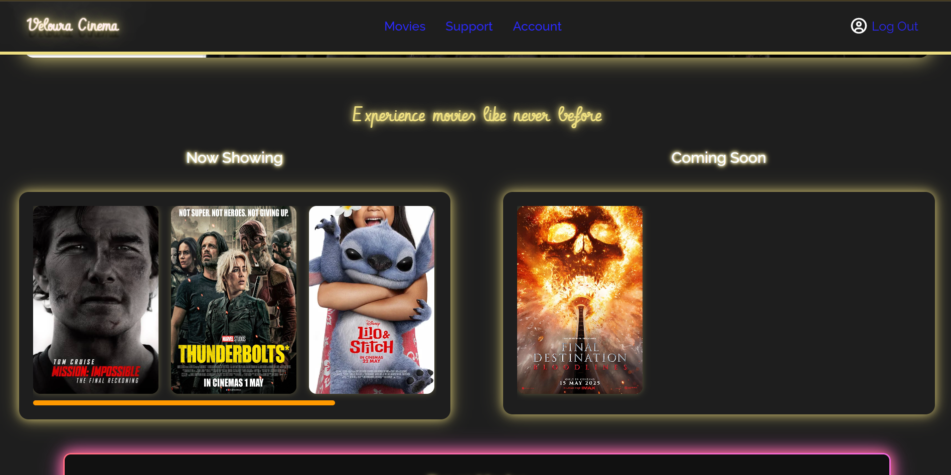 Veloura Cinema Movie Selection